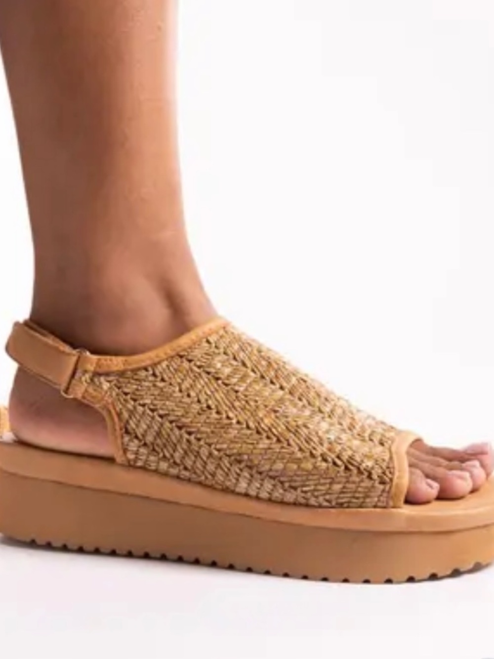 LDP ASHWIN Women’s Raffia Leather Natural Sz 10 Sling Back Sandals